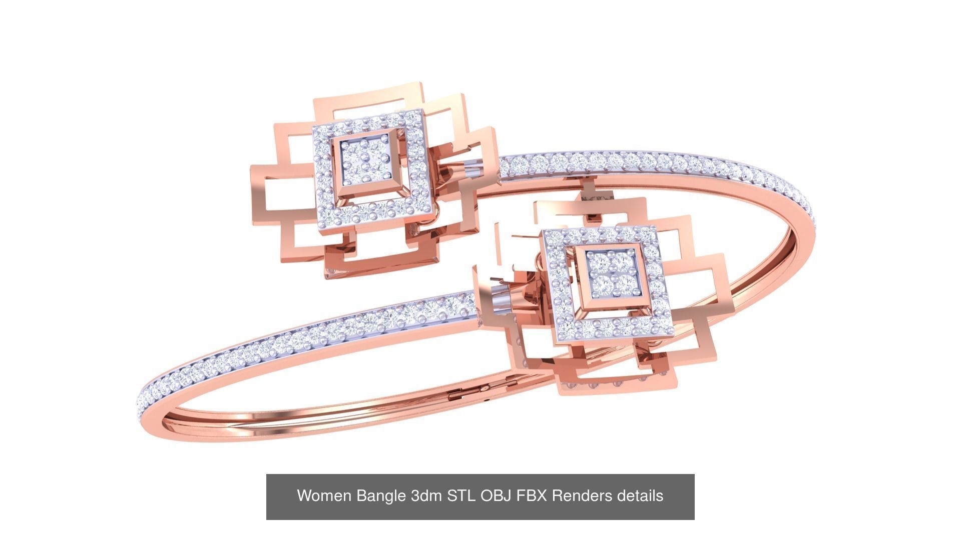 128 Women Bangle 3dm STL OBJ FBX Renders details Collection _64
