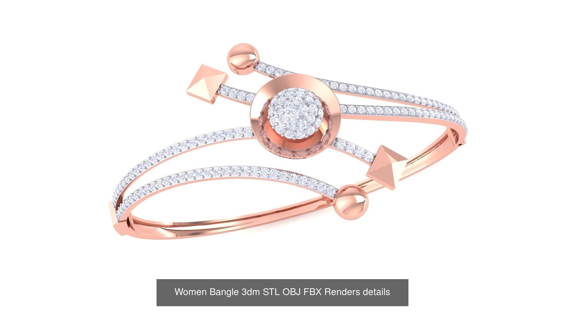 128 Women Bangle 3dm STL OBJ FBX Renders details Collection _142