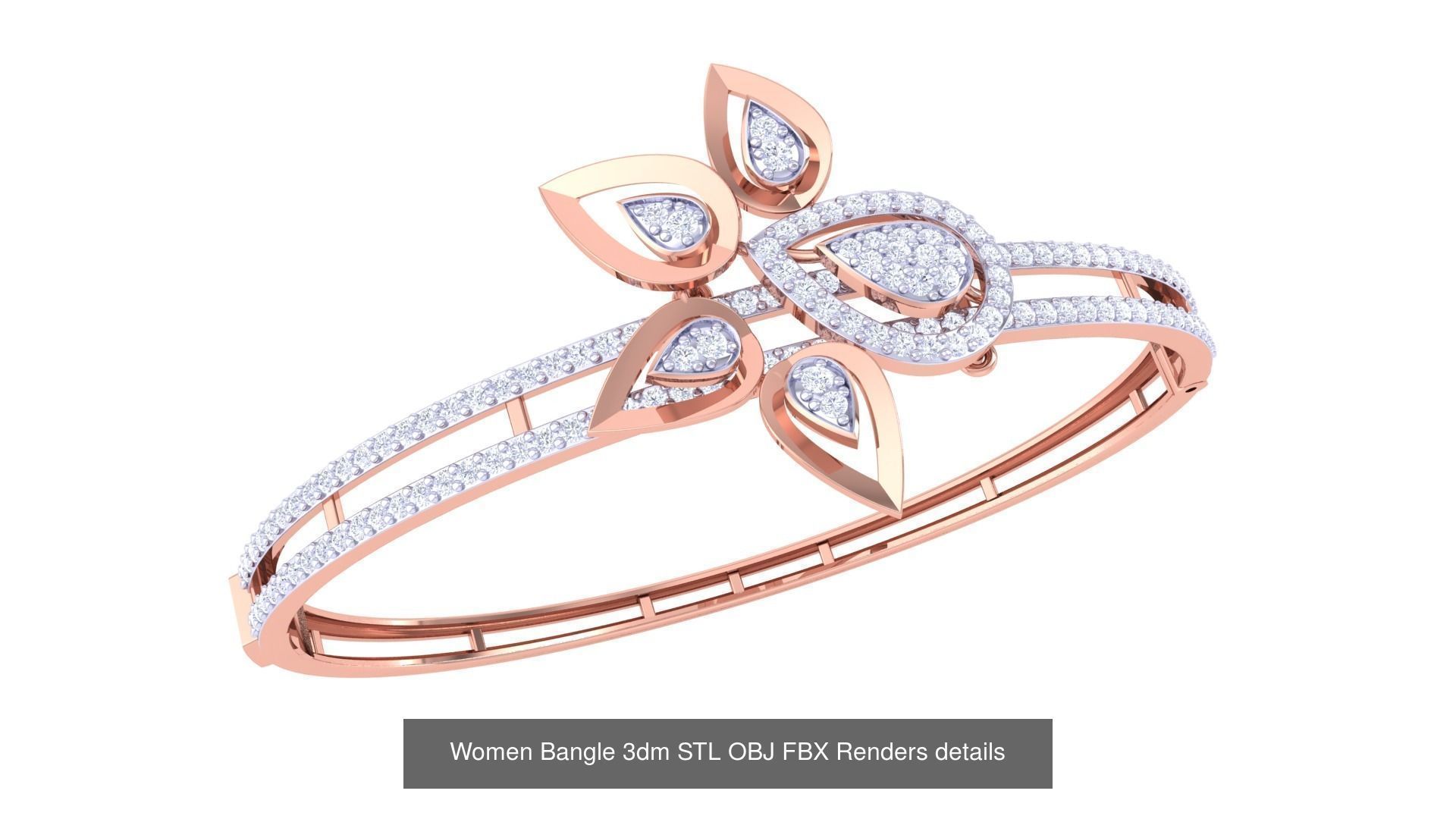 128 Women Bangle 3dm STL OBJ FBX Renders details Collection _16