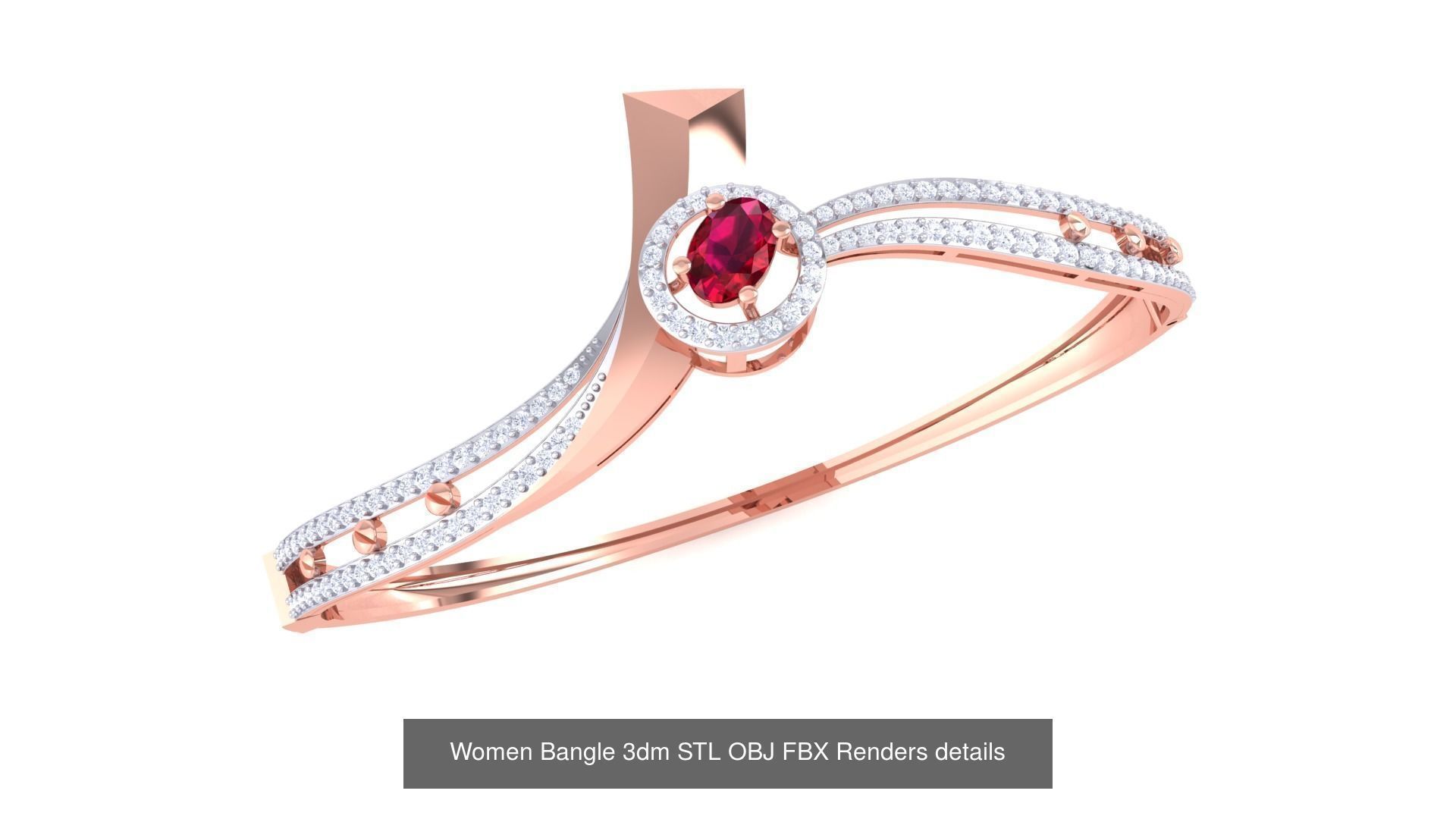 128 Women Bangle 3dm STL OBJ FBX Renders details Collection _124