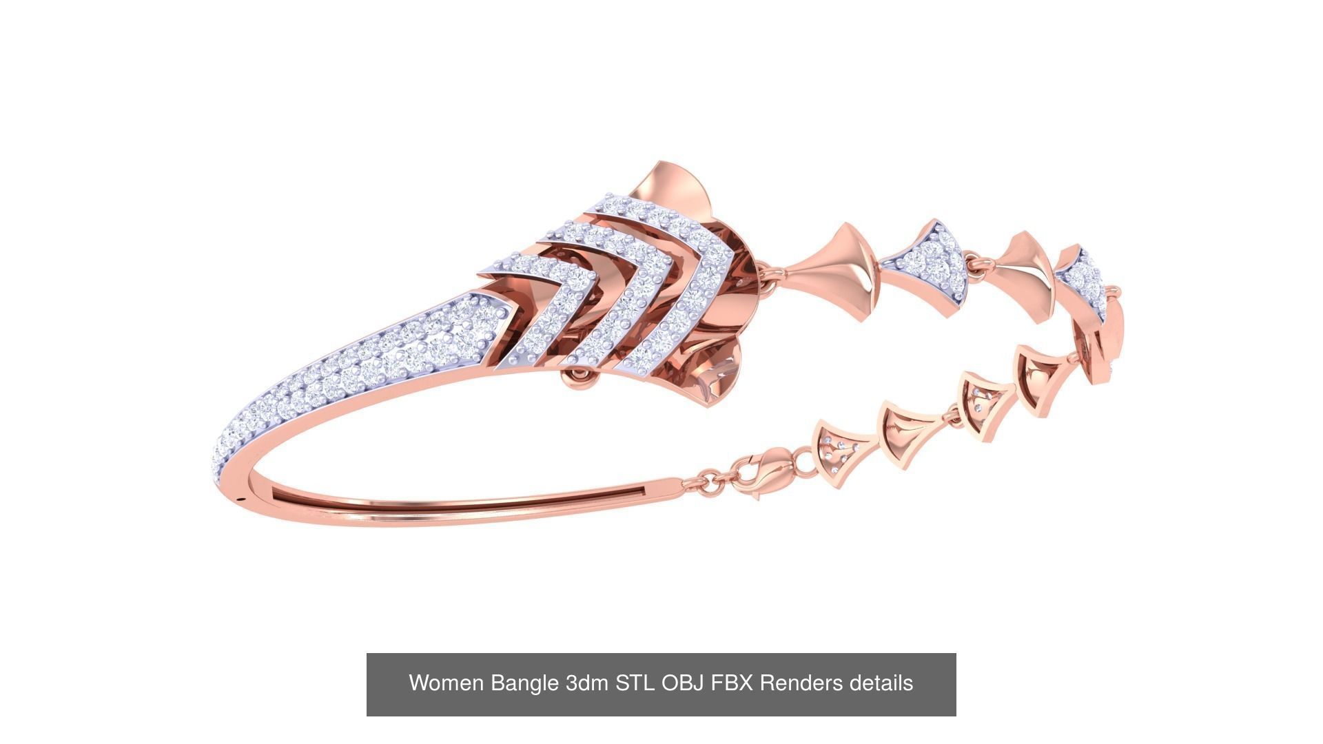 128 Women Bangle 3dm STL OBJ FBX Renders details Collection _38