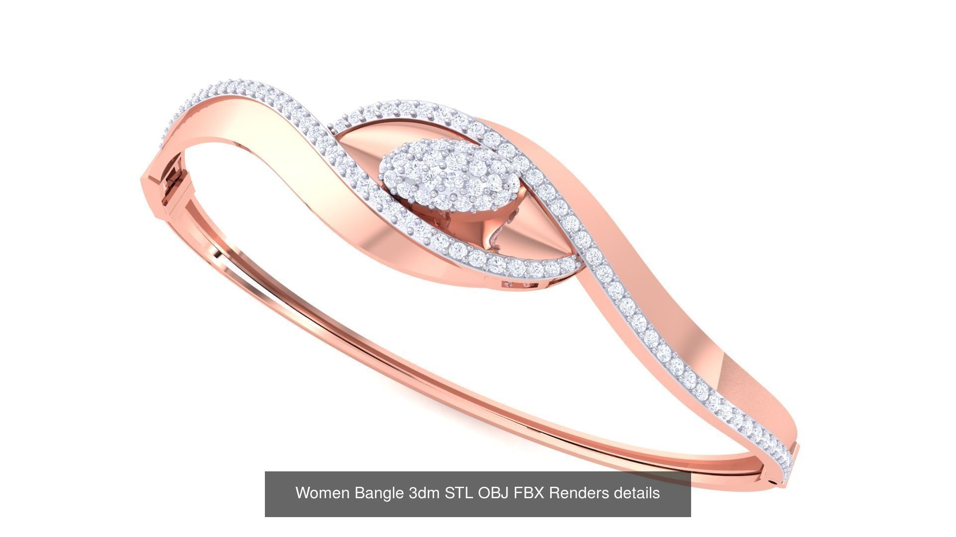 128 Women Bangle 3dm STL OBJ FBX Renders details Collection _114