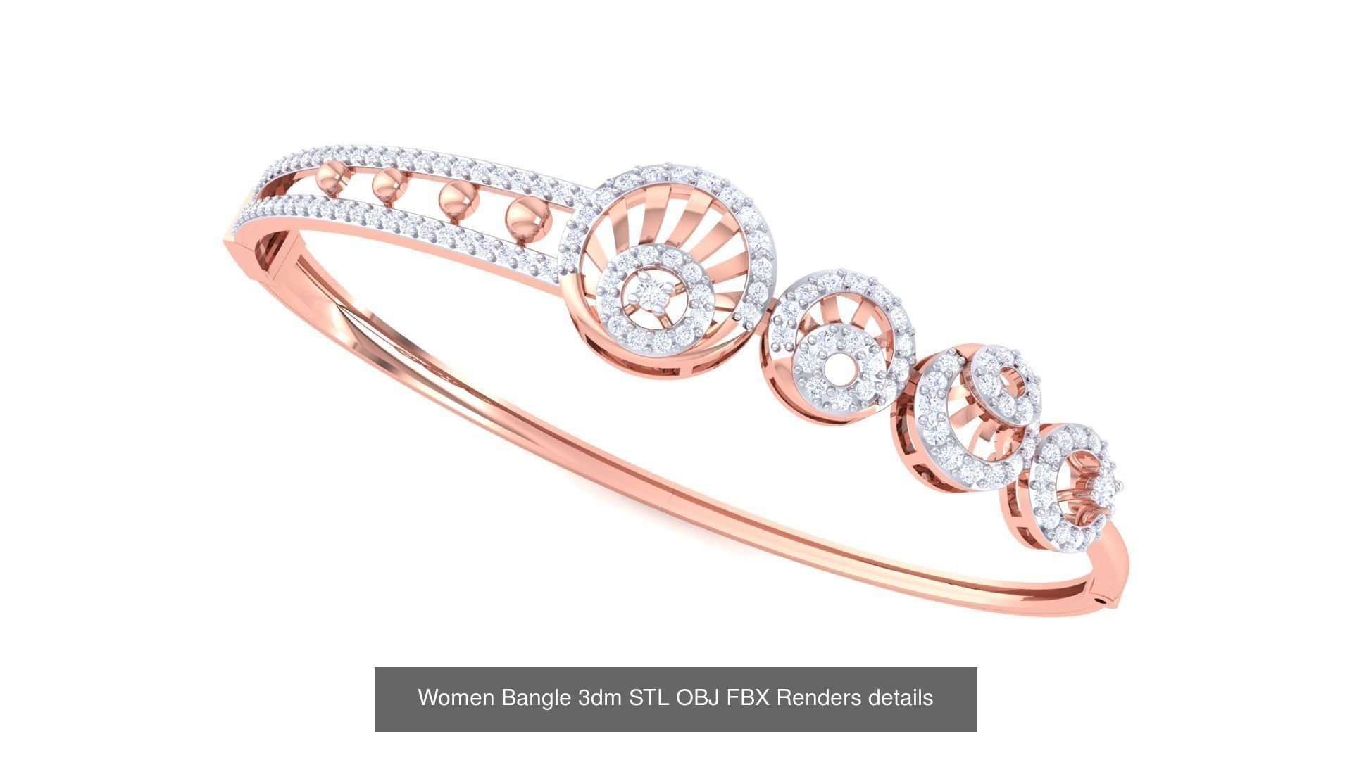 128 Women Bangle 3dm STL OBJ FBX Renders details Collection _126