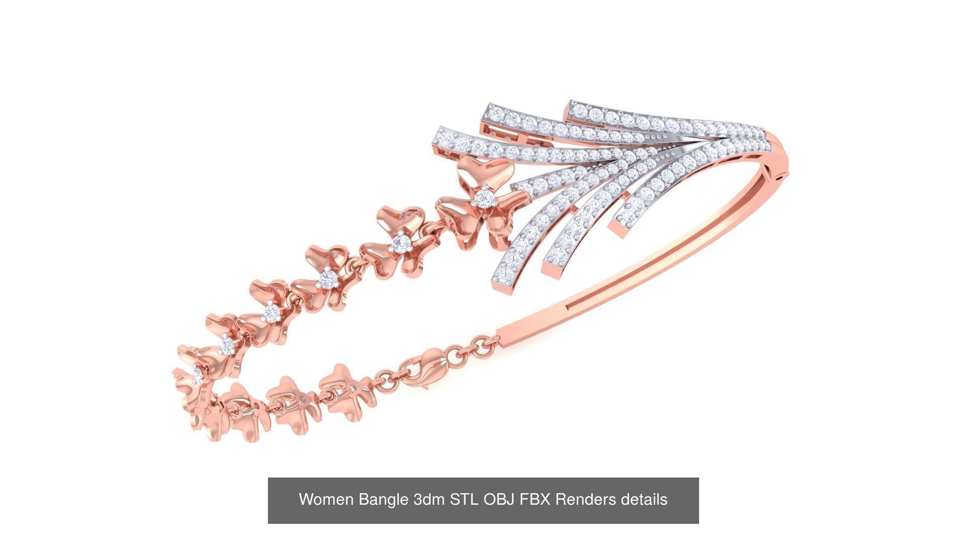 128 Women Bangle 3dm STL OBJ FBX Renders details Collection _137