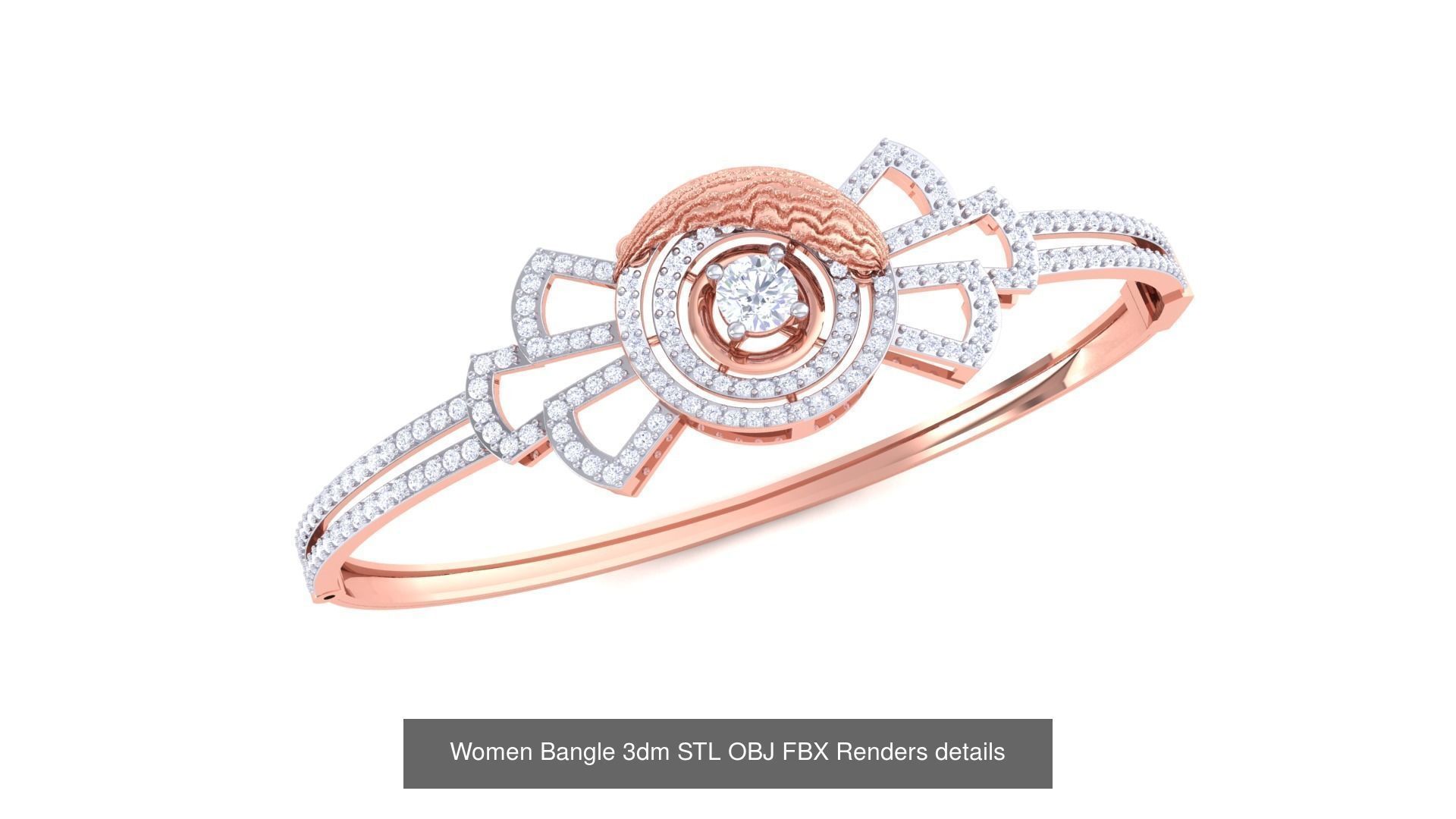 128 Women Bangle 3dm STL OBJ FBX Renders details Collection _117