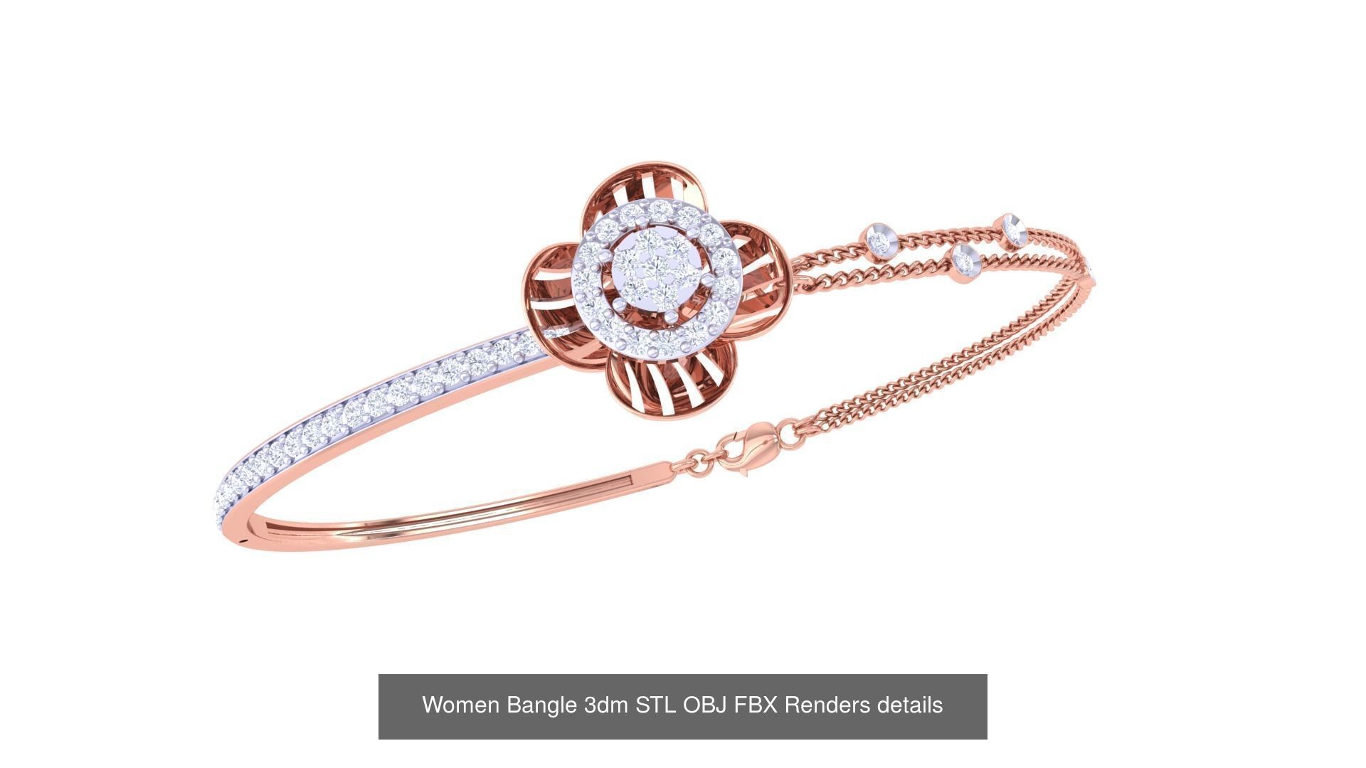 128 Women Bangle 3dm STL OBJ FBX Renders details Collection _45