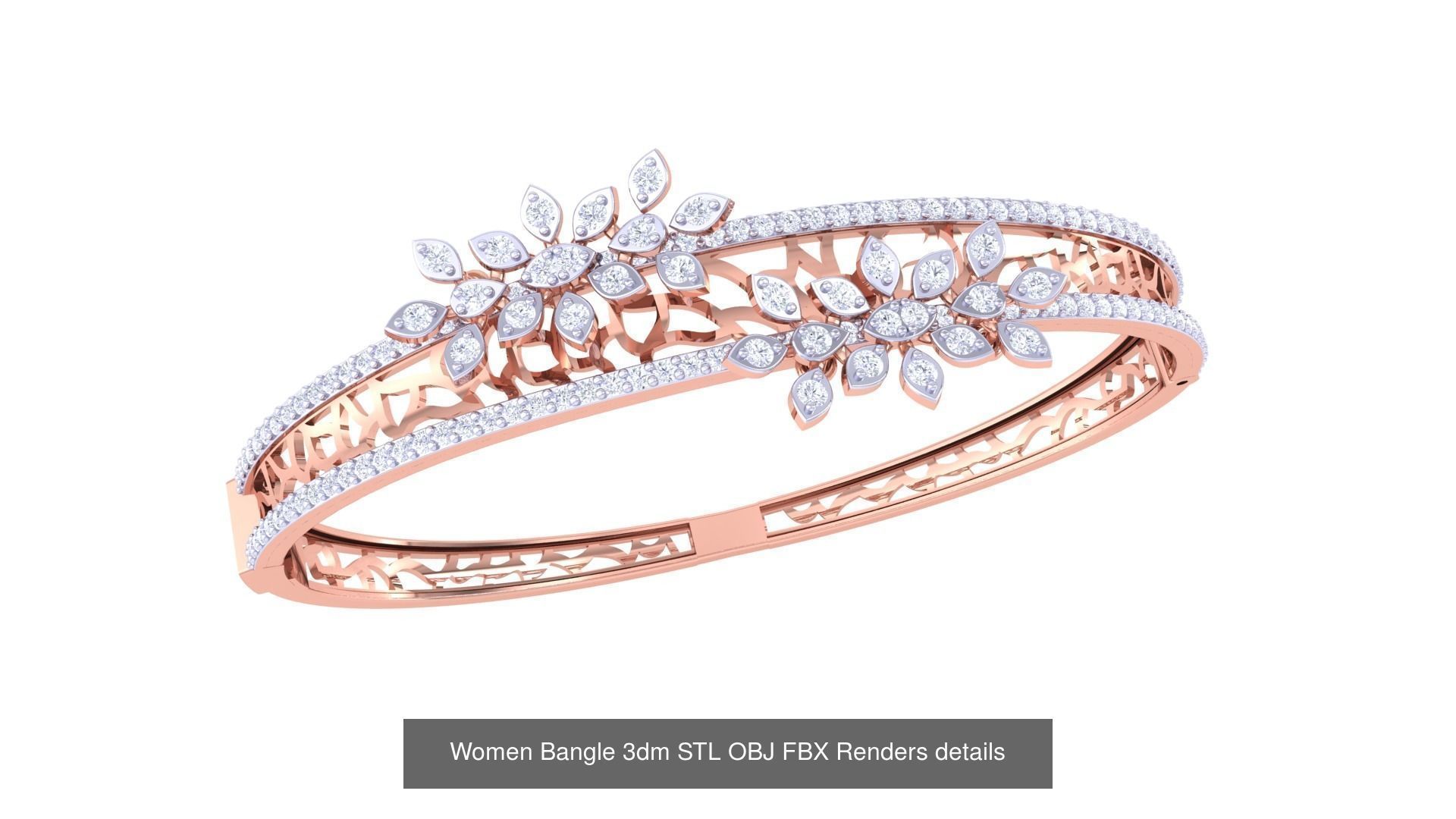 128 Women Bangle 3dm STL OBJ FBX Renders details Collection _20