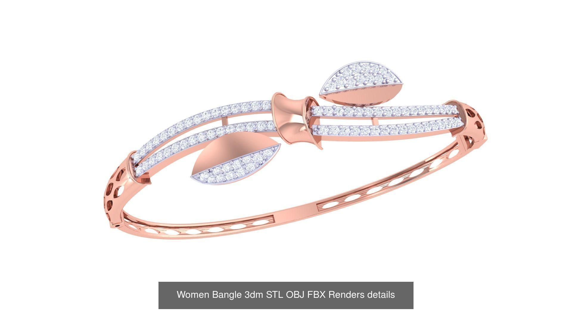 128 Women Bangle 3dm STL OBJ FBX Renders details Collection _18