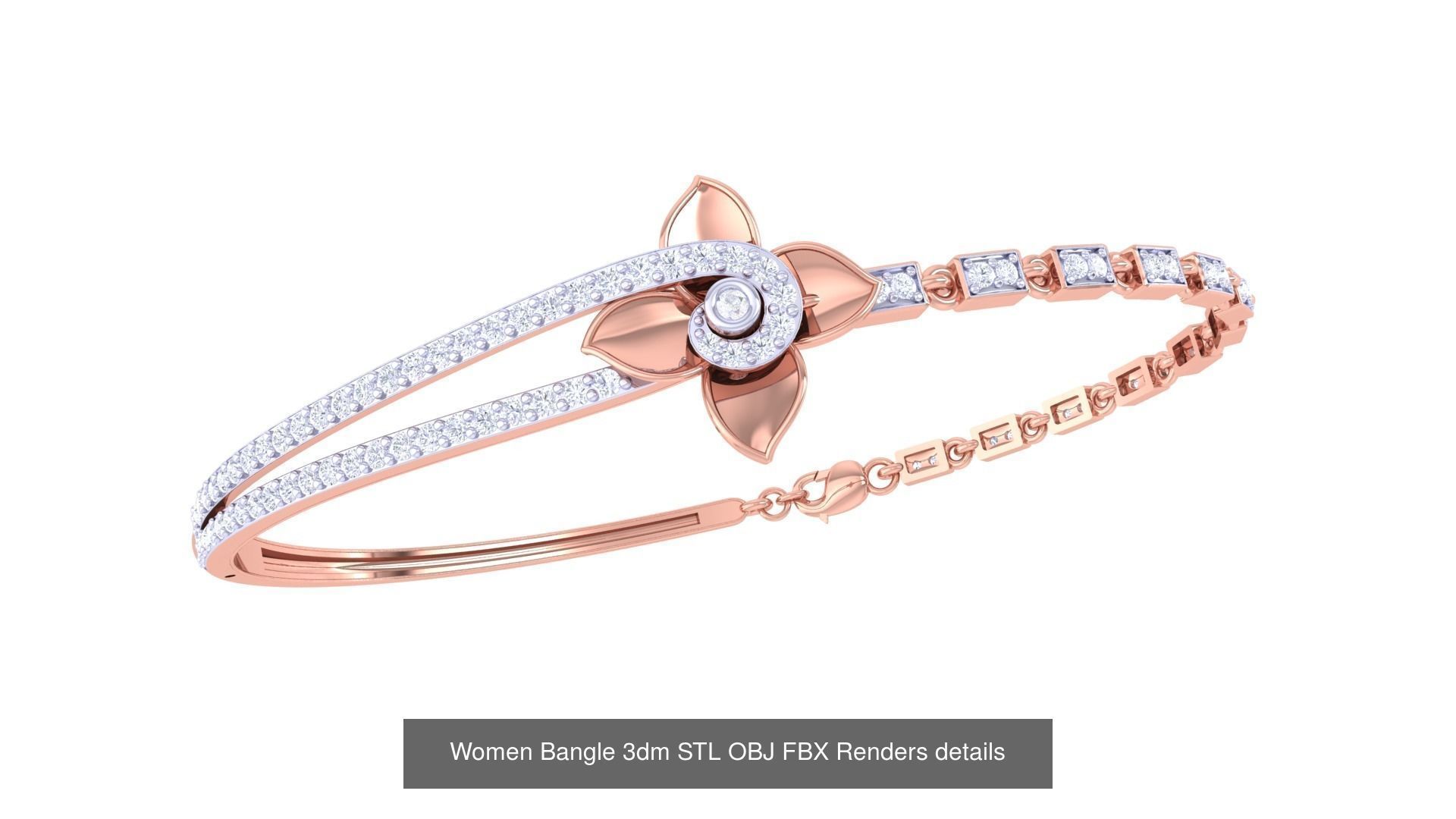 128 Women Bangle 3dm STL OBJ FBX Renders details Collection _35