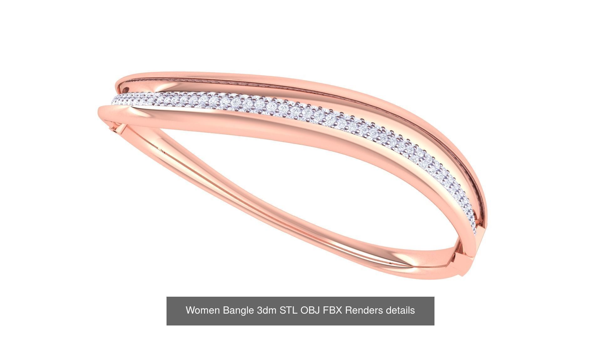 128 Women Bangle 3dm STL OBJ FBX Renders details Collection _47
