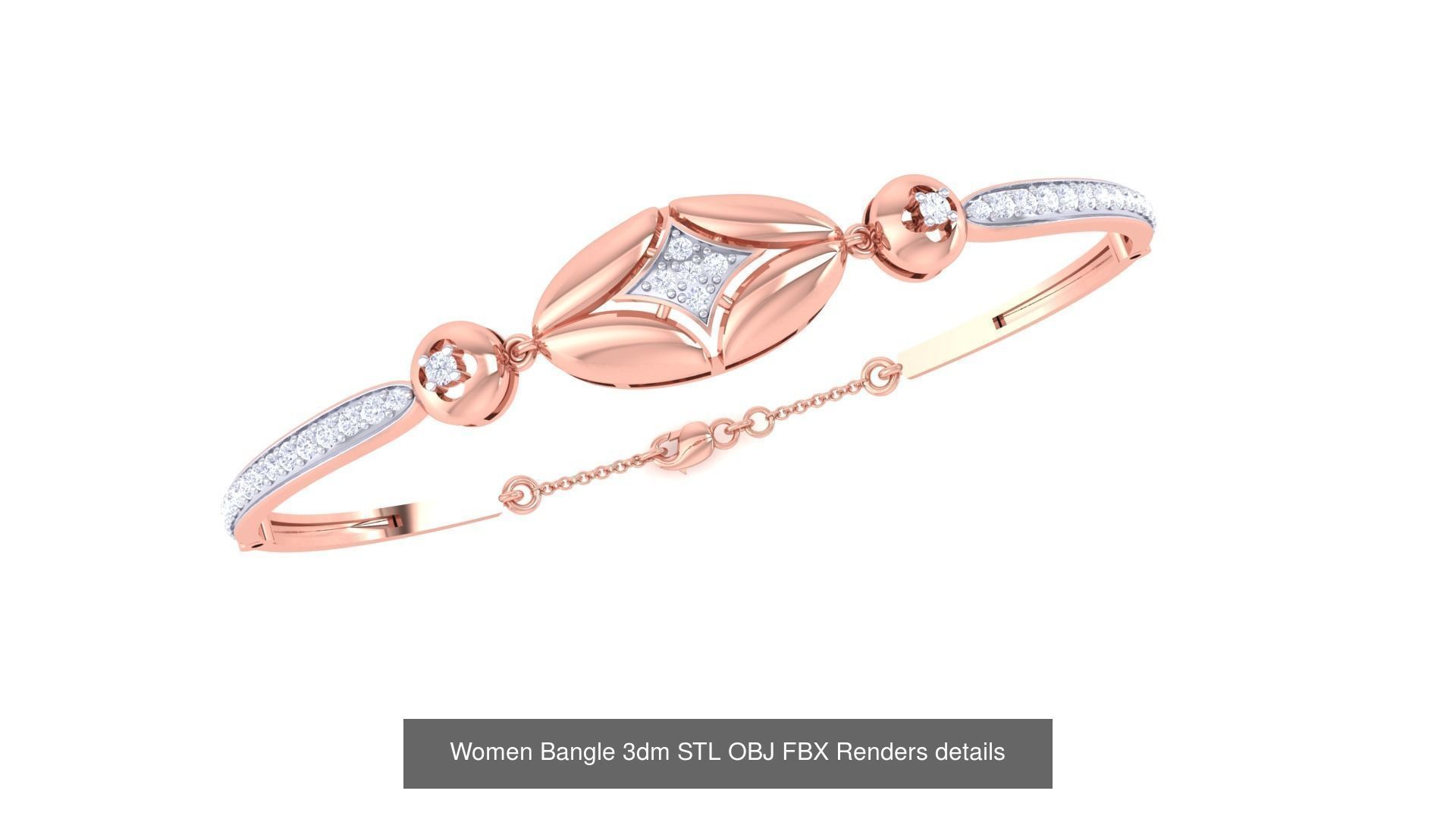 128 Women Bangle 3dm STL OBJ FBX Renders details Collection _125