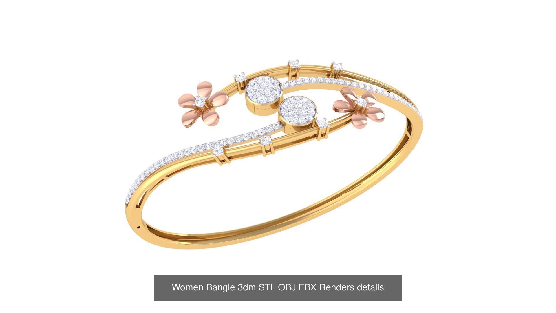 128 Women Bangle 3dm STL OBJ FBX Renders details Collection _99