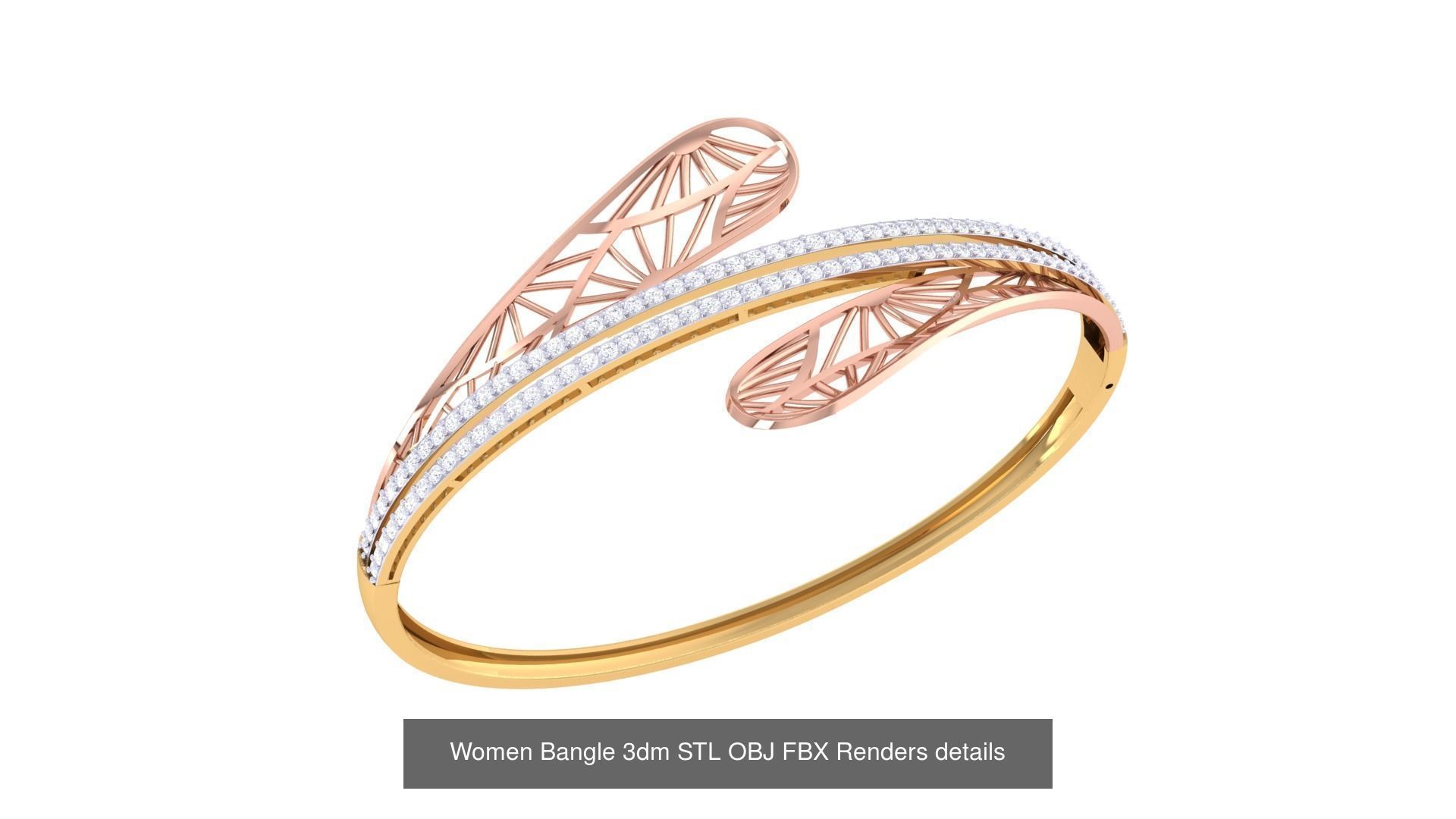 128 Women Bangle 3dm STL OBJ FBX Renders details Collection _100