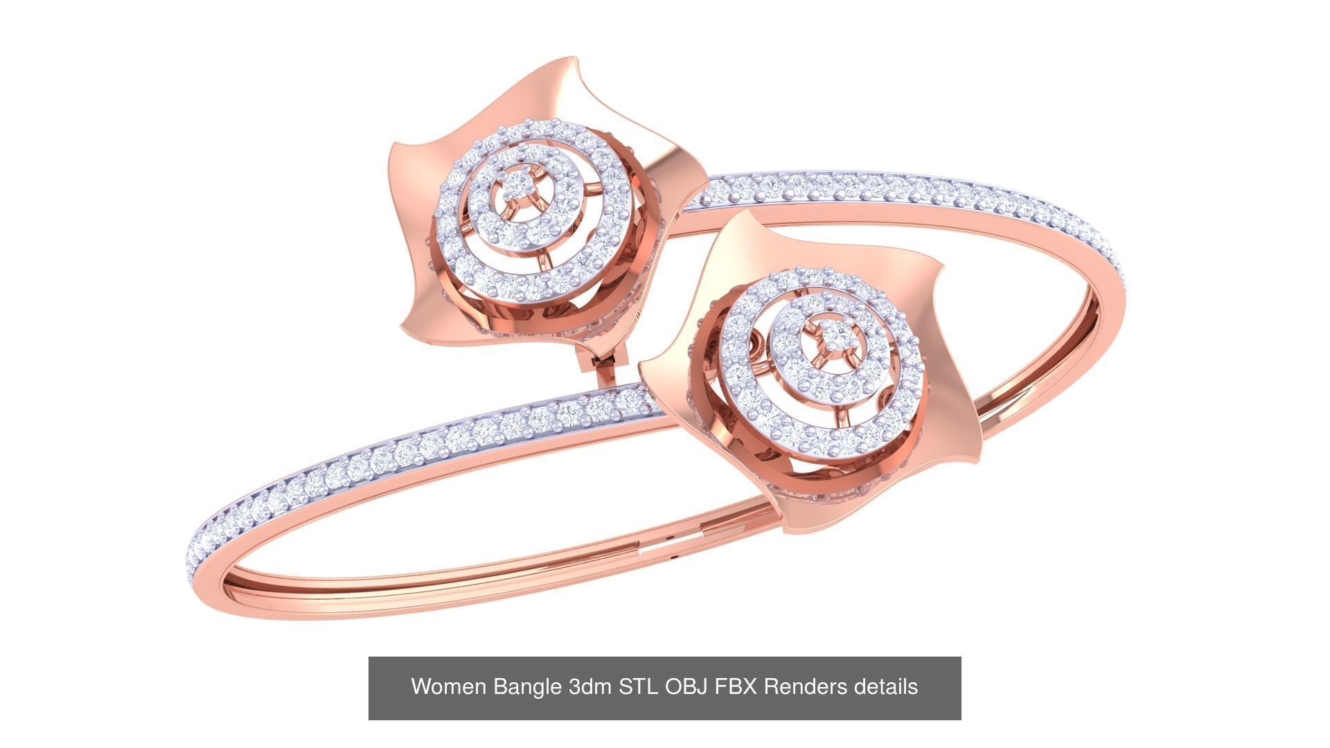 128 Women Bangle 3dm STL OBJ FBX Renders details Collection _62