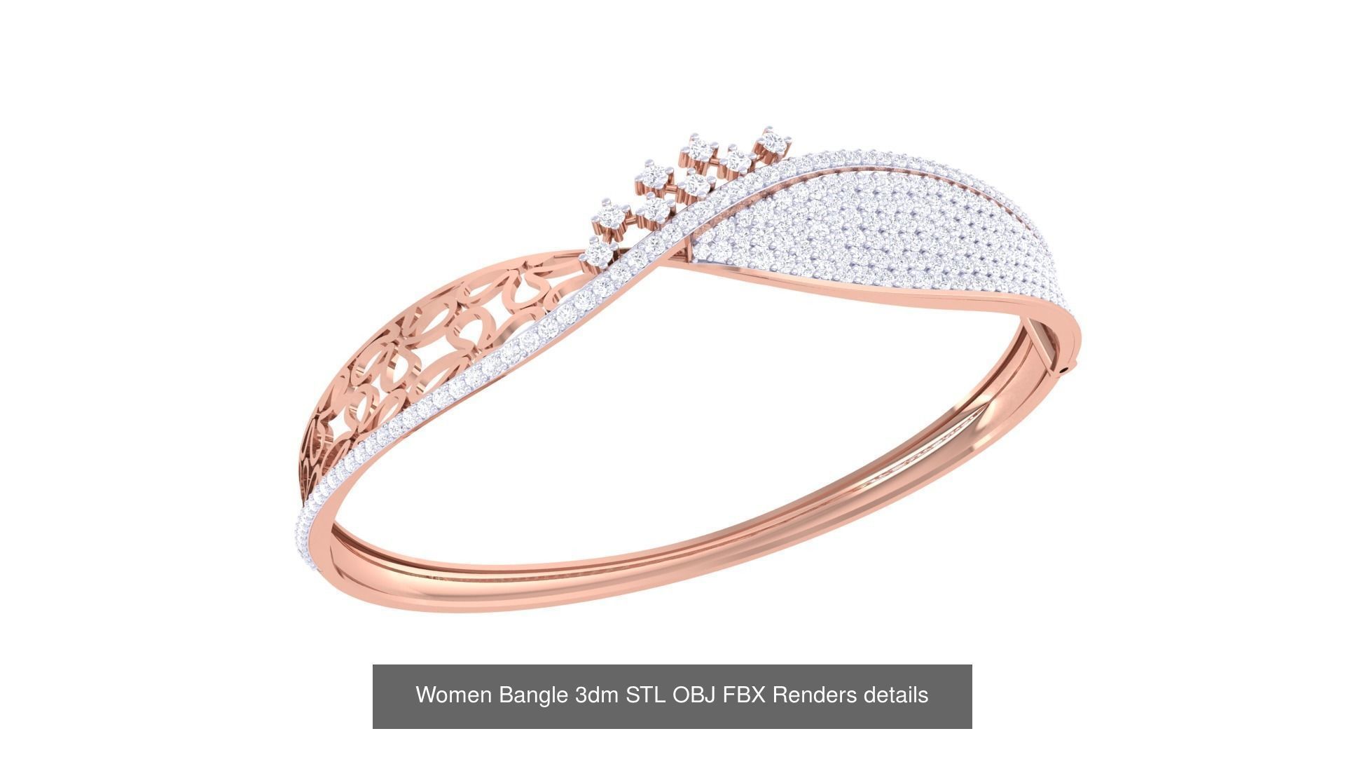 128 Women Bangle 3dm STL OBJ FBX Renders details Collection _74