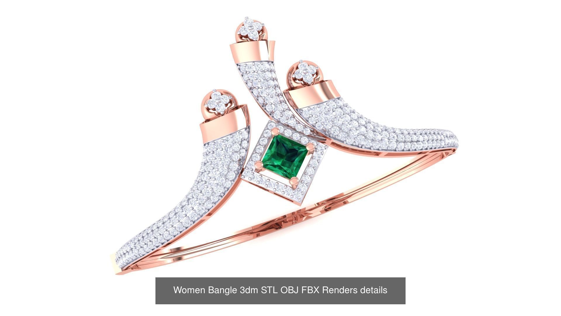 128 Women Bangle 3dm STL OBJ FBX Renders details Collection _130