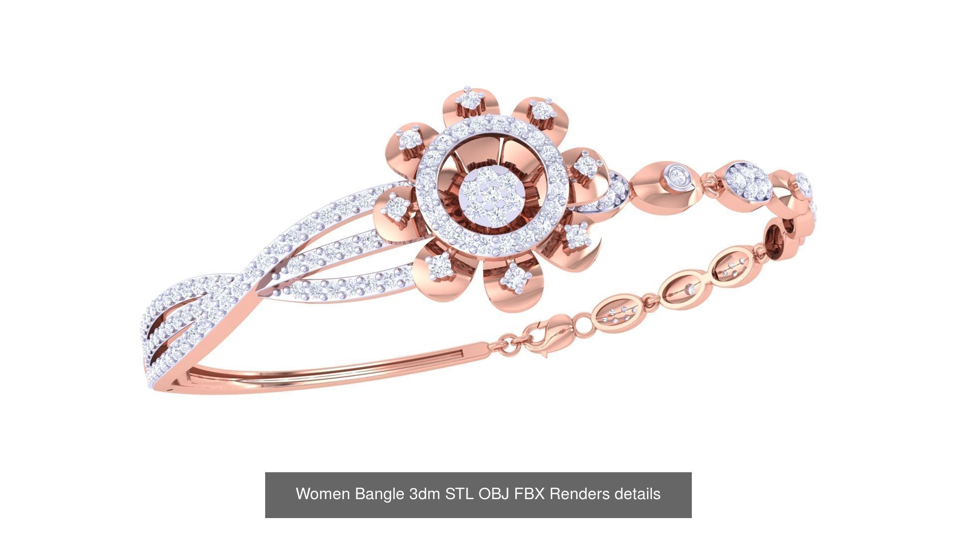128 Women Bangle 3dm STL OBJ FBX Renders details Collection _44