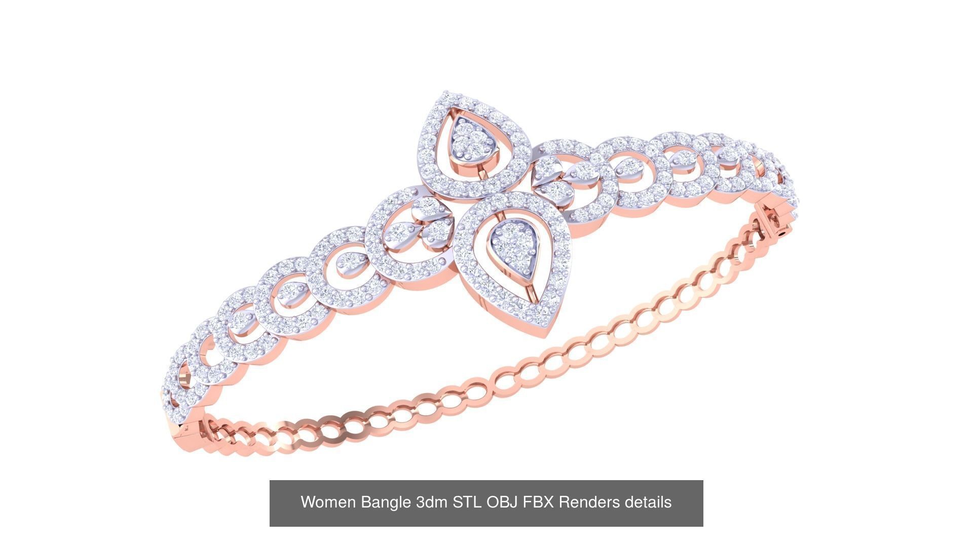 128 Women Bangle 3dm STL OBJ FBX Renders details Collection _15