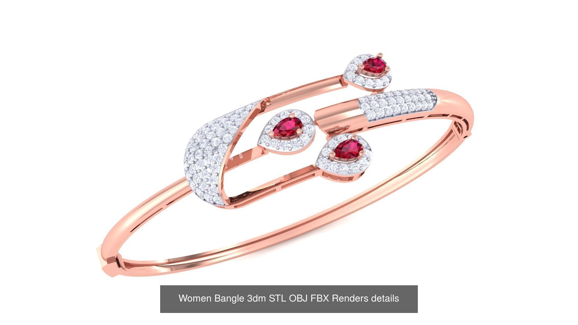 128 Women Bangle 3dm STL OBJ FBX Renders details Collection _120