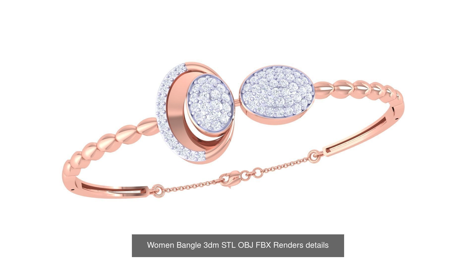 128 Women Bangle 3dm STL OBJ FBX Renders details Collection _32