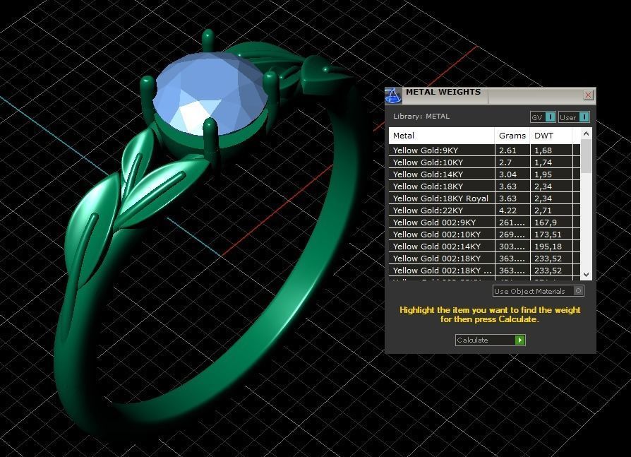 Leaf Vines Engagement  Ring 3D print model_34