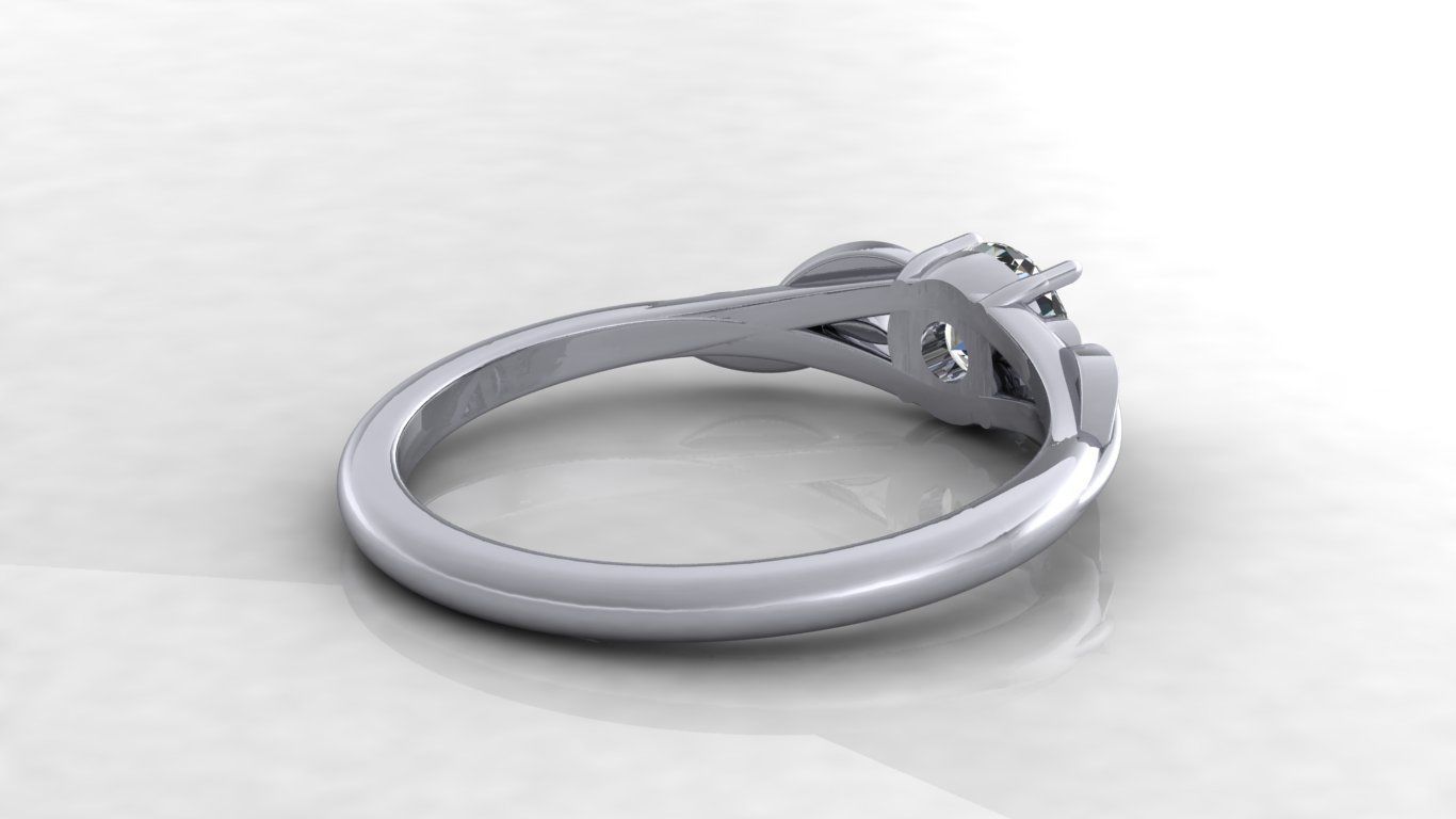 Leaf Vines Engagement  Ring 3D print model_17