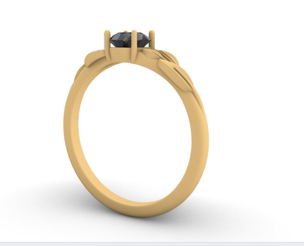 Leaf Vines Engagement  Ring 3D print model_39