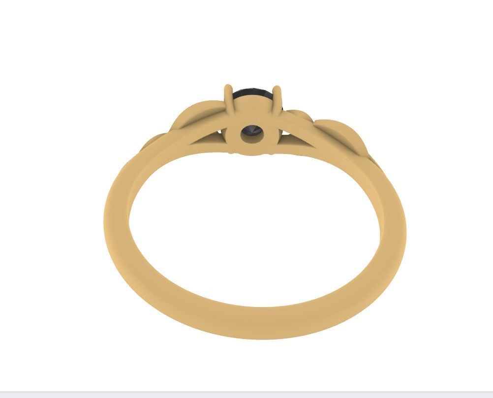 Leaf Vines Engagement  Ring 3D print model_8