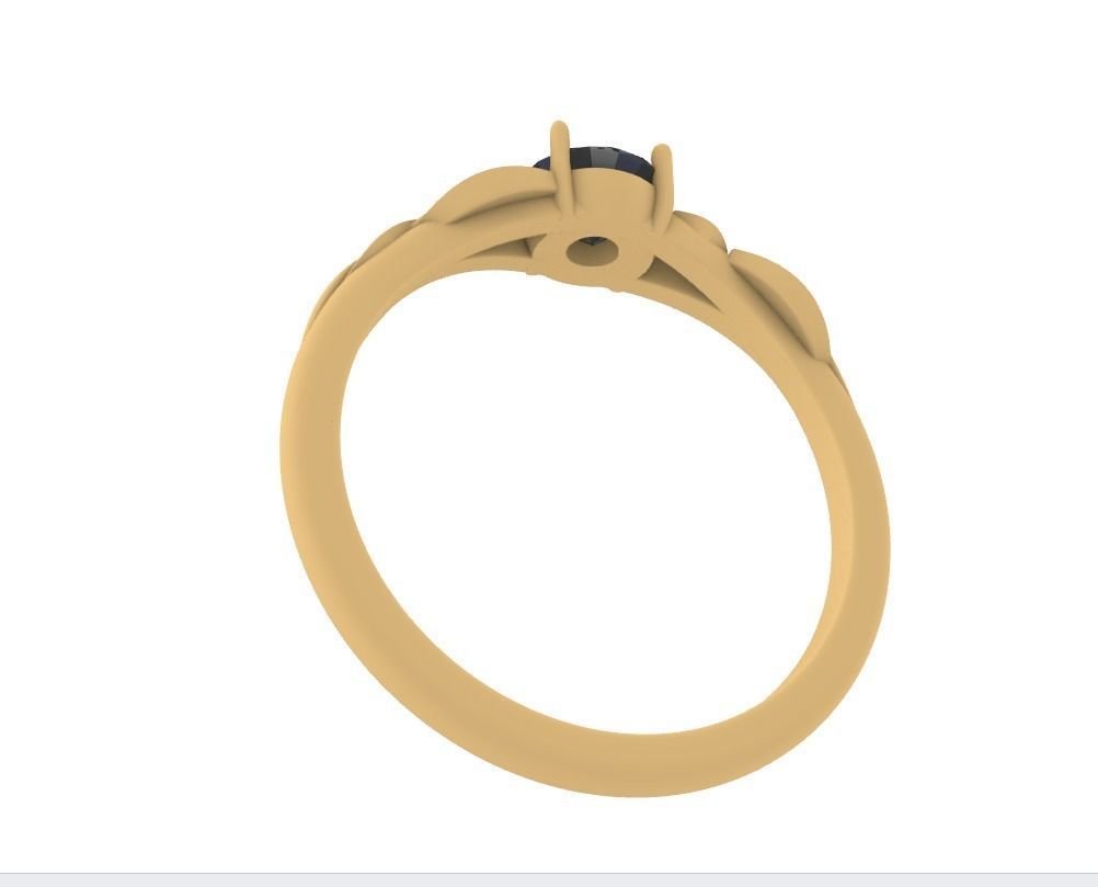 Leaf Vines Engagement  Ring 3D print model_11