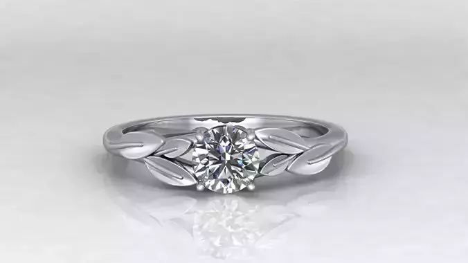 Leaf Vines Engagement  Ring 3D print model