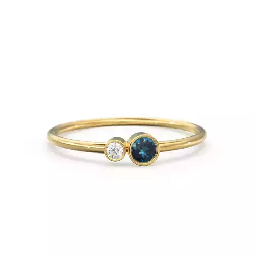 2 Stone Gemstone Diamond Dual Stone Ring Wedding Band 3D print model