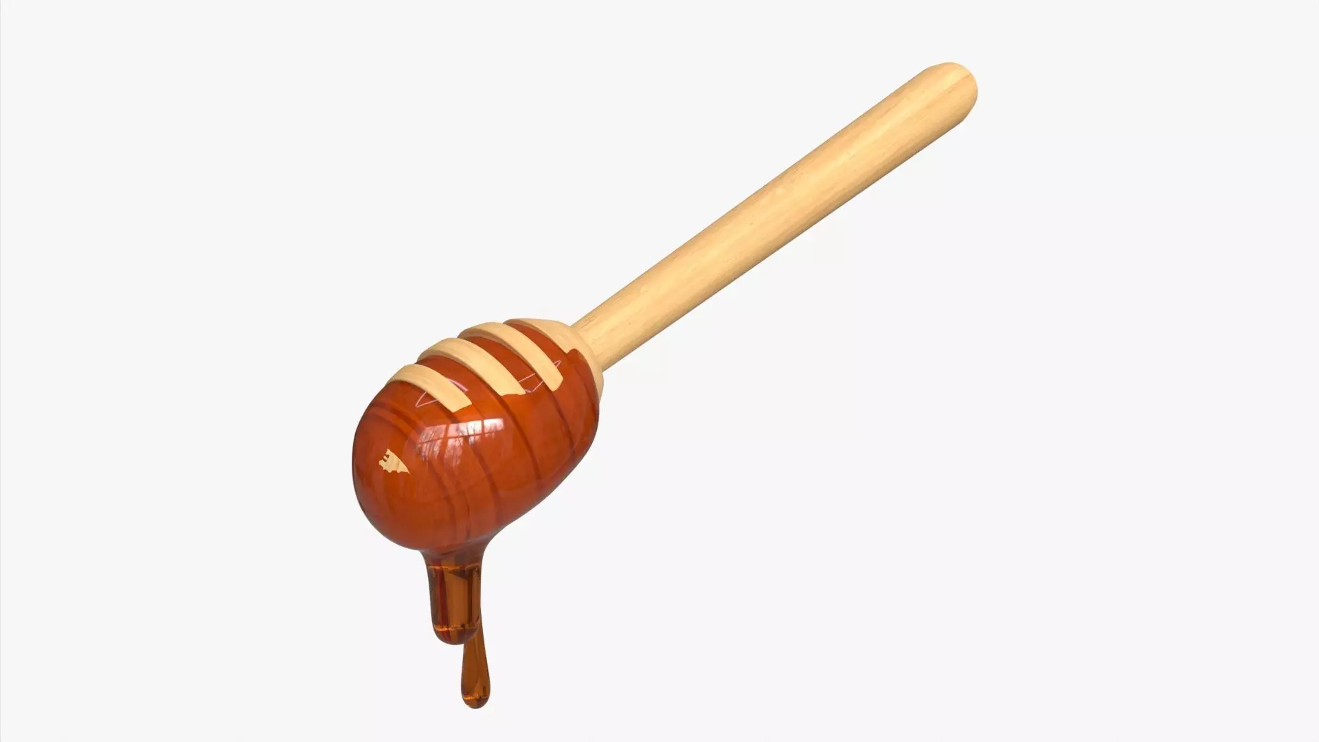 Honey Spoon Dripper with Honey 3D model_0
