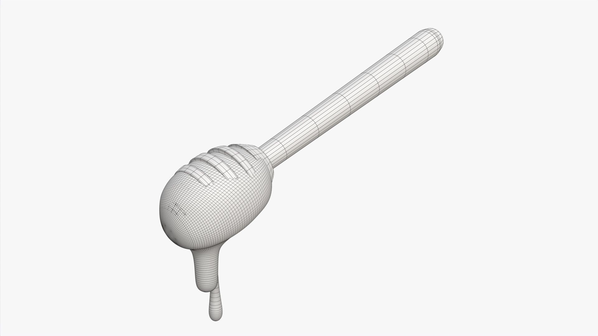 Honey Spoon Dripper with Honey 3D model_5