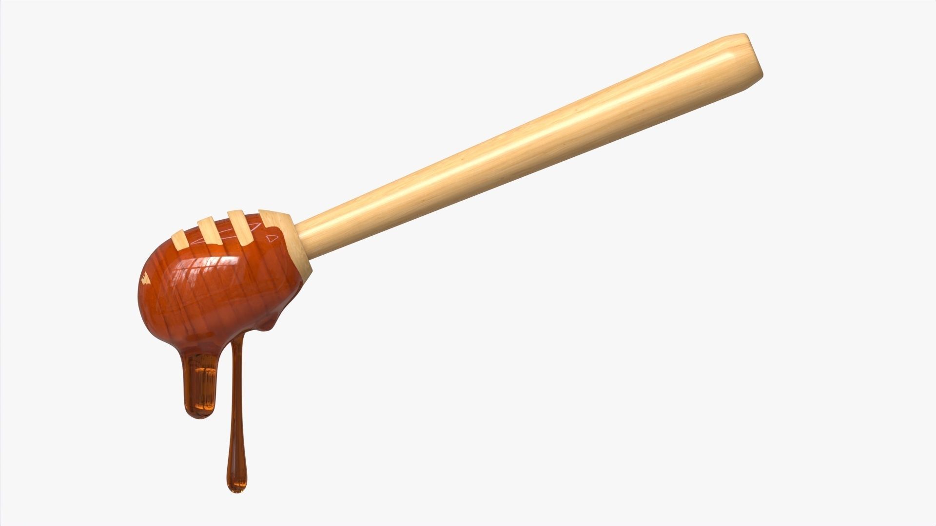 Honey Spoon Dripper with Honey 3D model_3