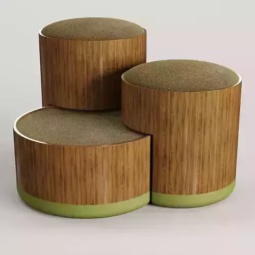 chair two wooden containers with rims