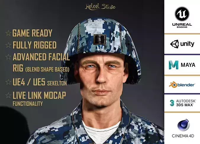 High Quality Realistic Soldier Navy 02