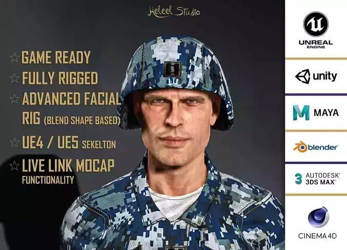 High Quality Realistic Soldier Navy 01