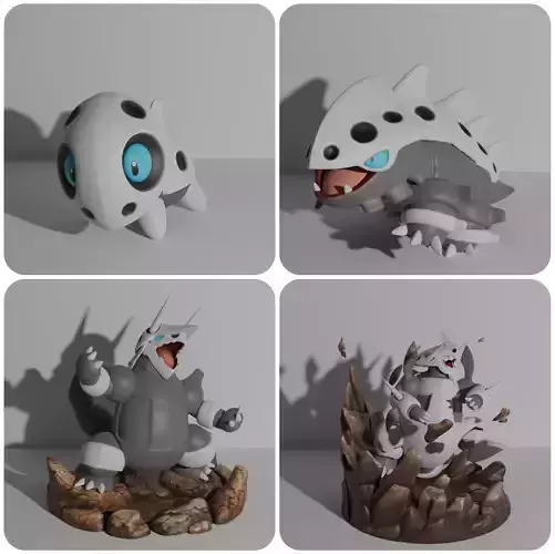 Aron Lairon Aggron And Mega Aggron 3D print model