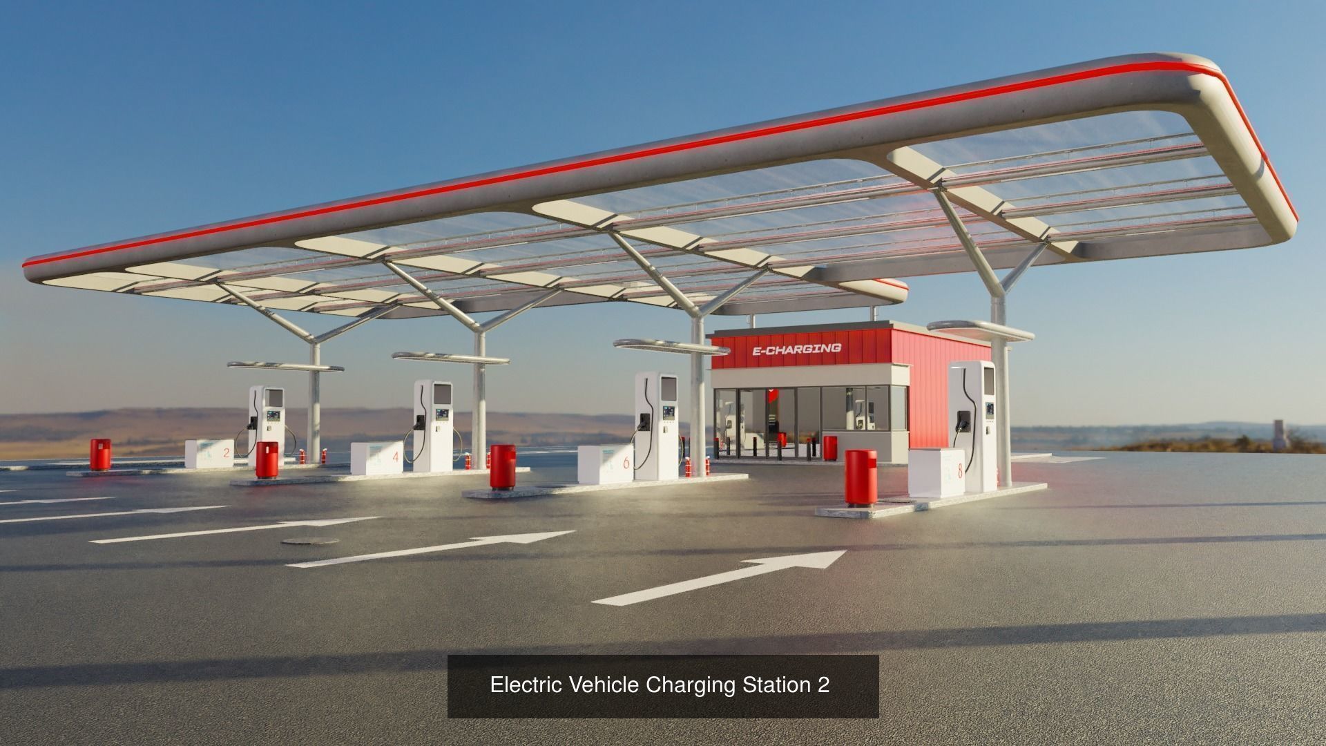Electric Vehicle Charging Stations 3D Model Collection_4