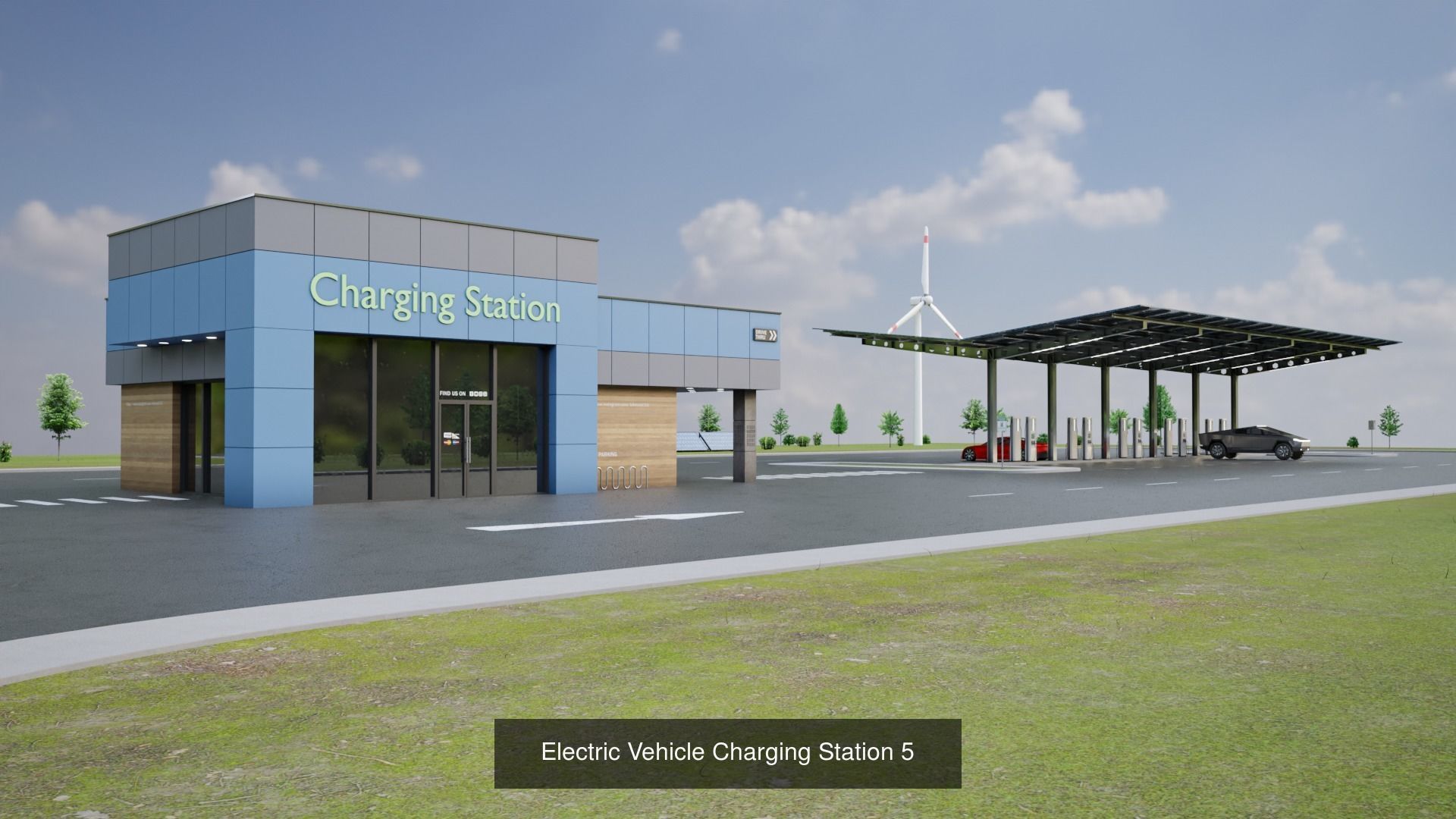Electric Vehicle Charging Stations 3D Model Collection_2