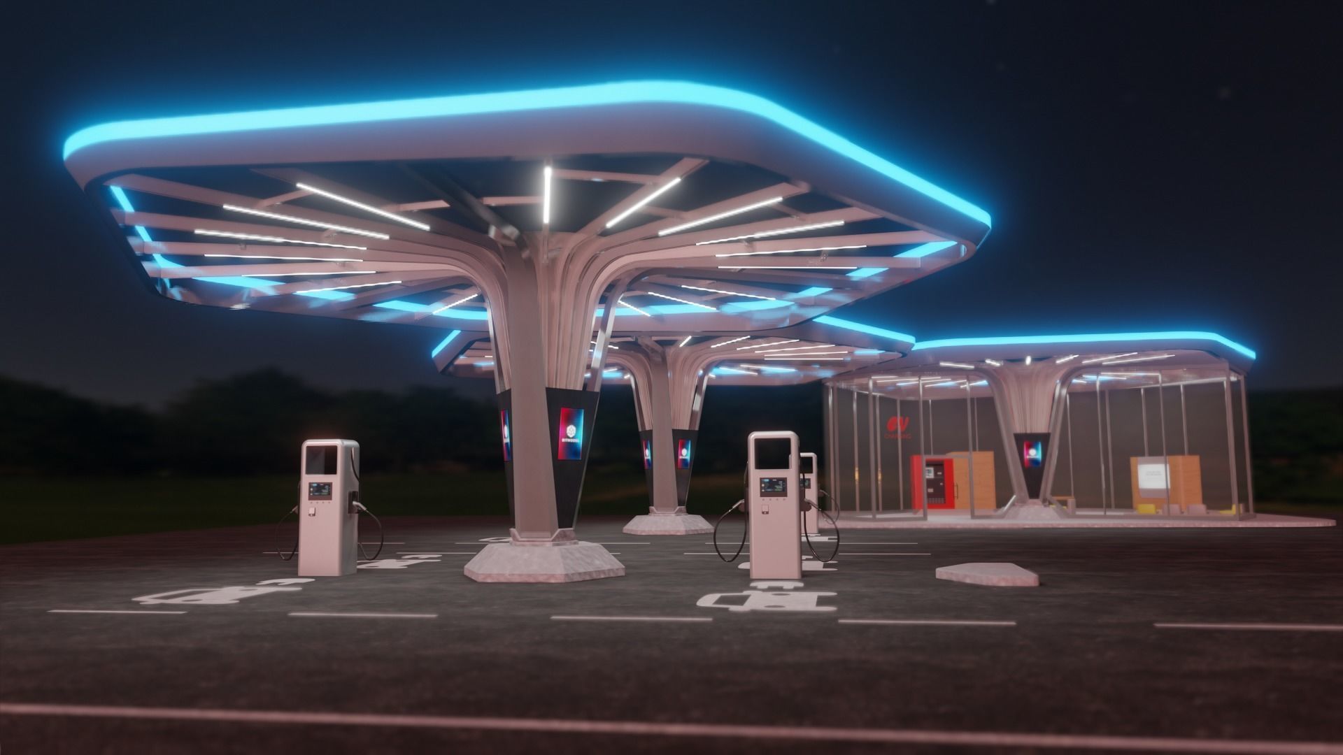 Electric Vehicle Charging Stations 3D Model Collection_21