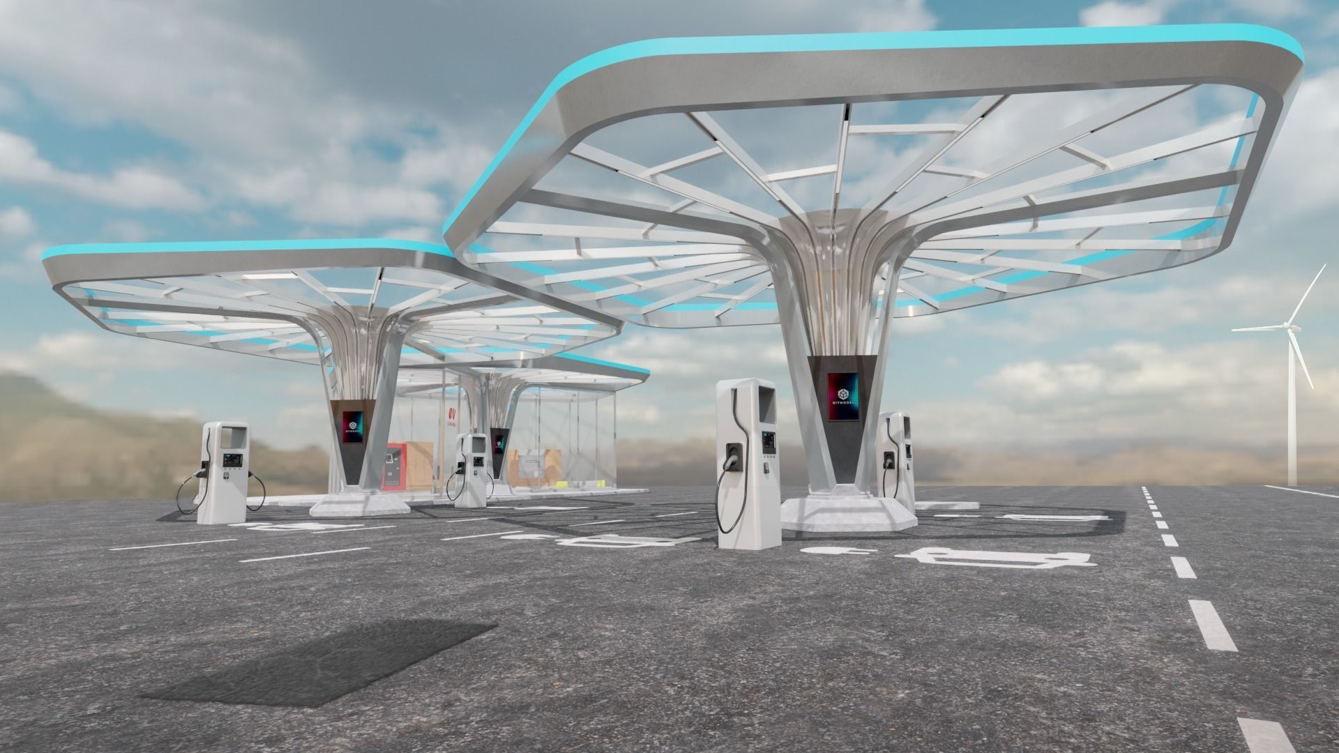 Electric Vehicle Charging Stations 3D Model Collection_16