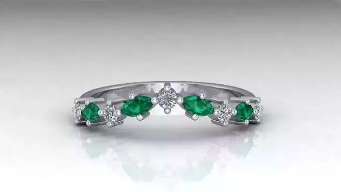 Chevron match band ring