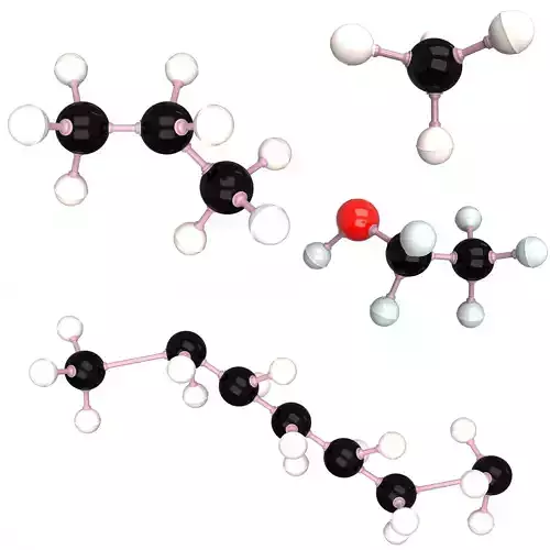 Molecule Collection Low-poly 3D model