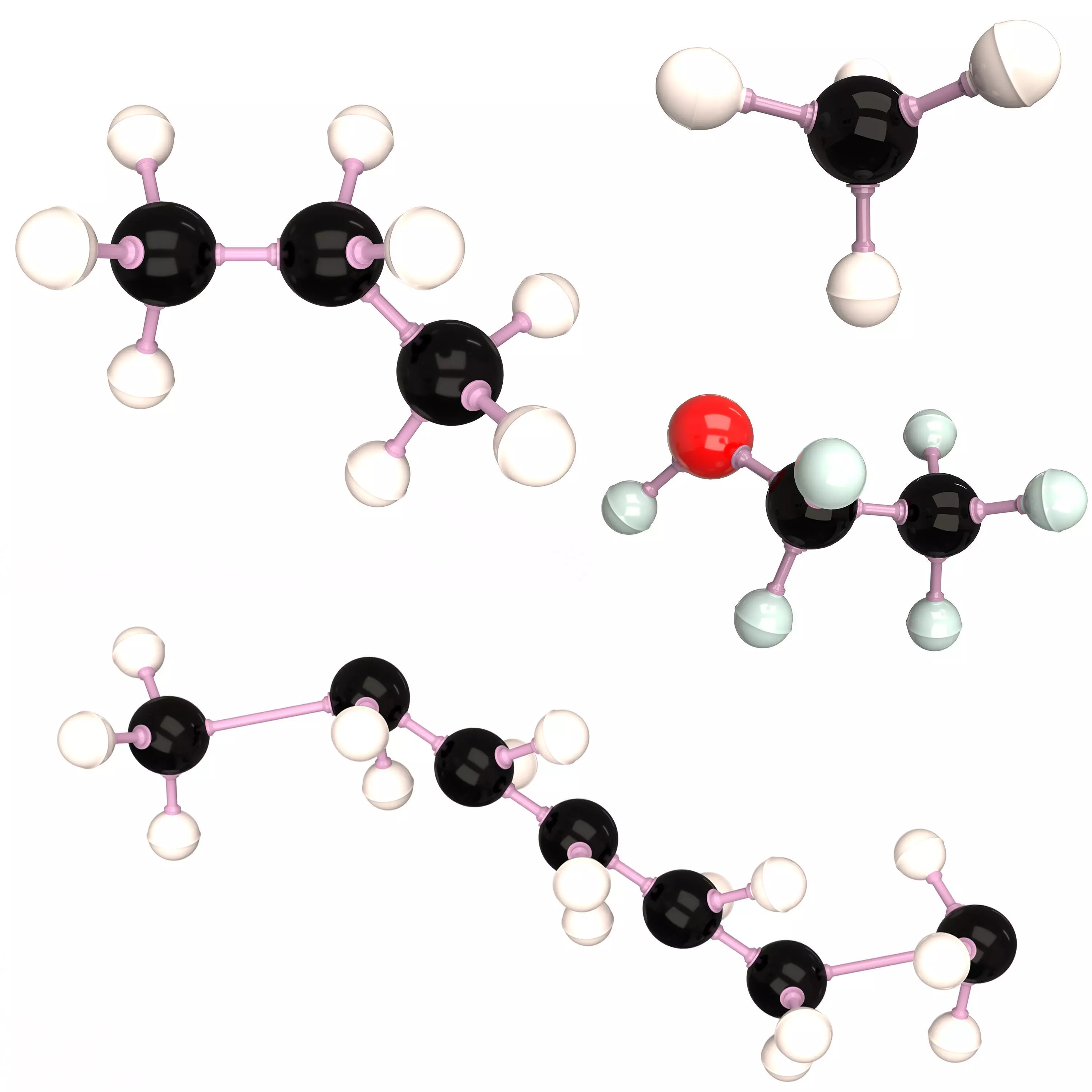 Molecule Collection Low-poly 3D model