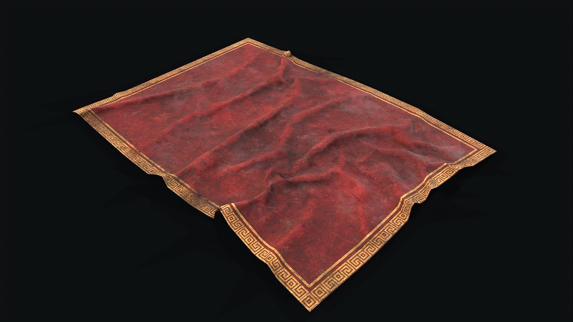 Old Carpet 4 Low-poly 3D model_1