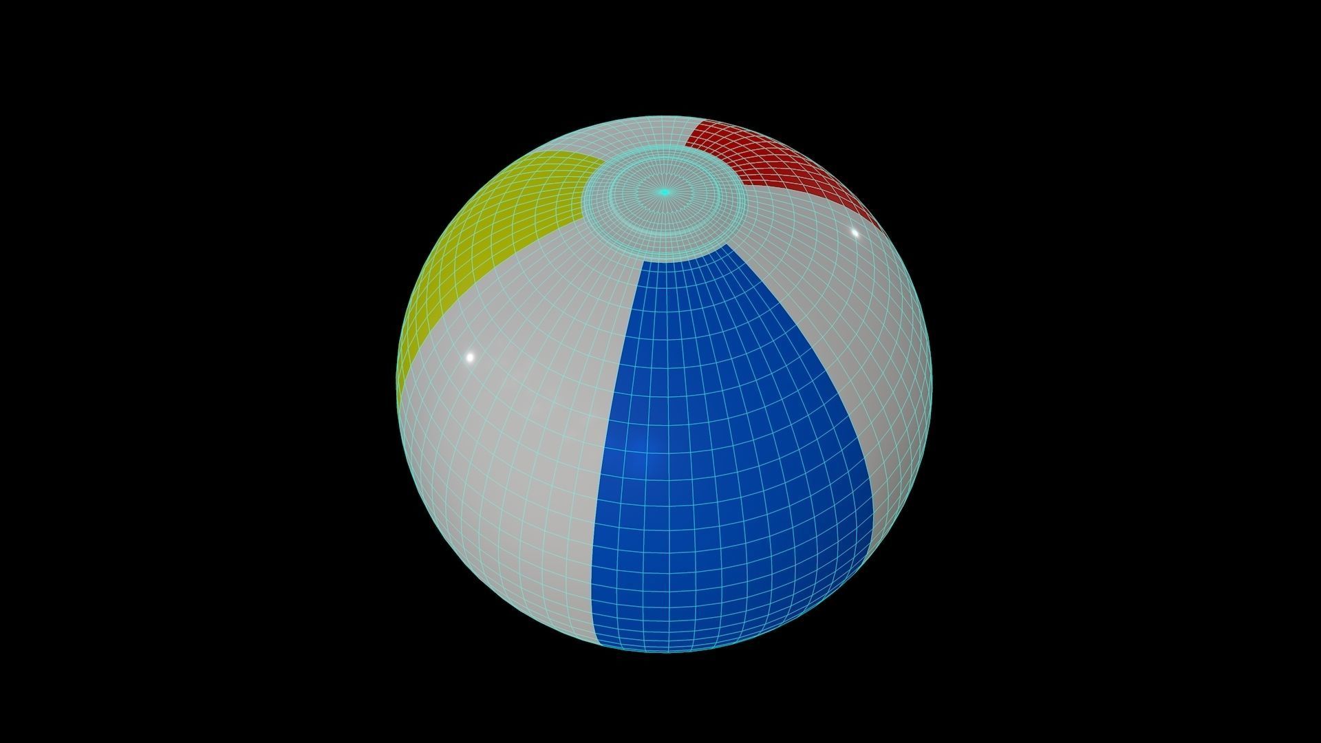 Beach Ball 1 Low-poly 3D model_6