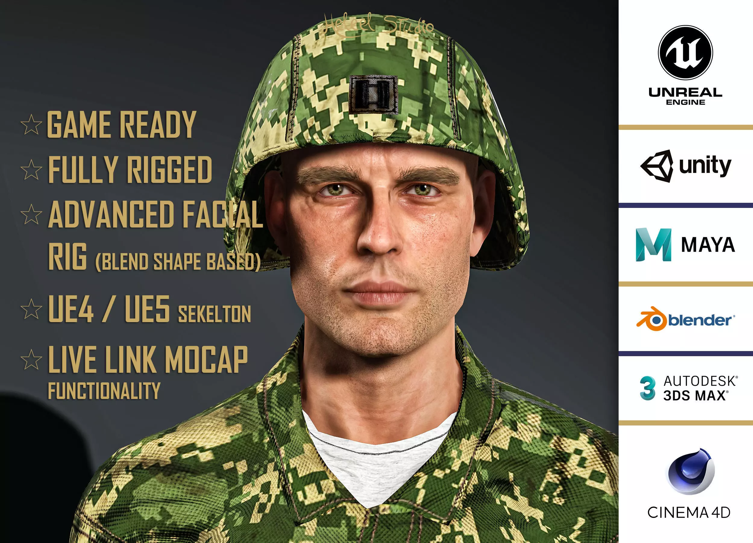 High Quality Realistic Soldier Jungle 02 Low-poly 3D model