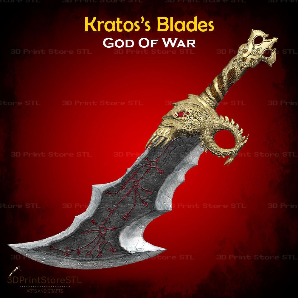 Blades of Chaos Cosplay God of War - STL File 3D print model_4