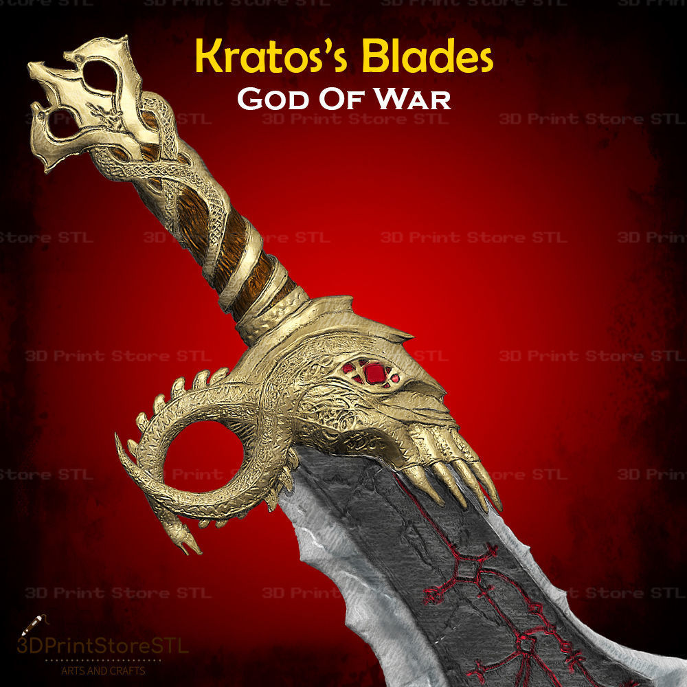 Blades of Chaos Cosplay God of War - STL File 3D print model_5